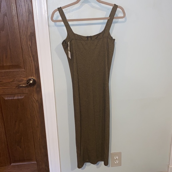 Capulet Lola Bustier Bodycon Dress Speckle Gold/Black Midi Revolve NWT-Sz Small - Picture 4 of 7